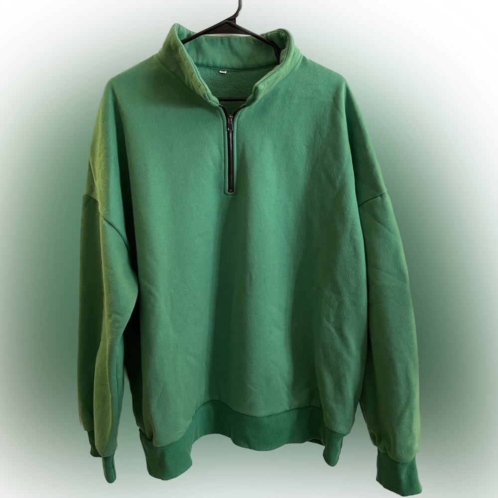 Oversized Kelly Green Quarter Zip